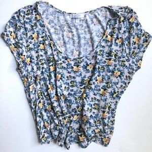 dELiA*s Crop Top Floral Size Large Multicolor